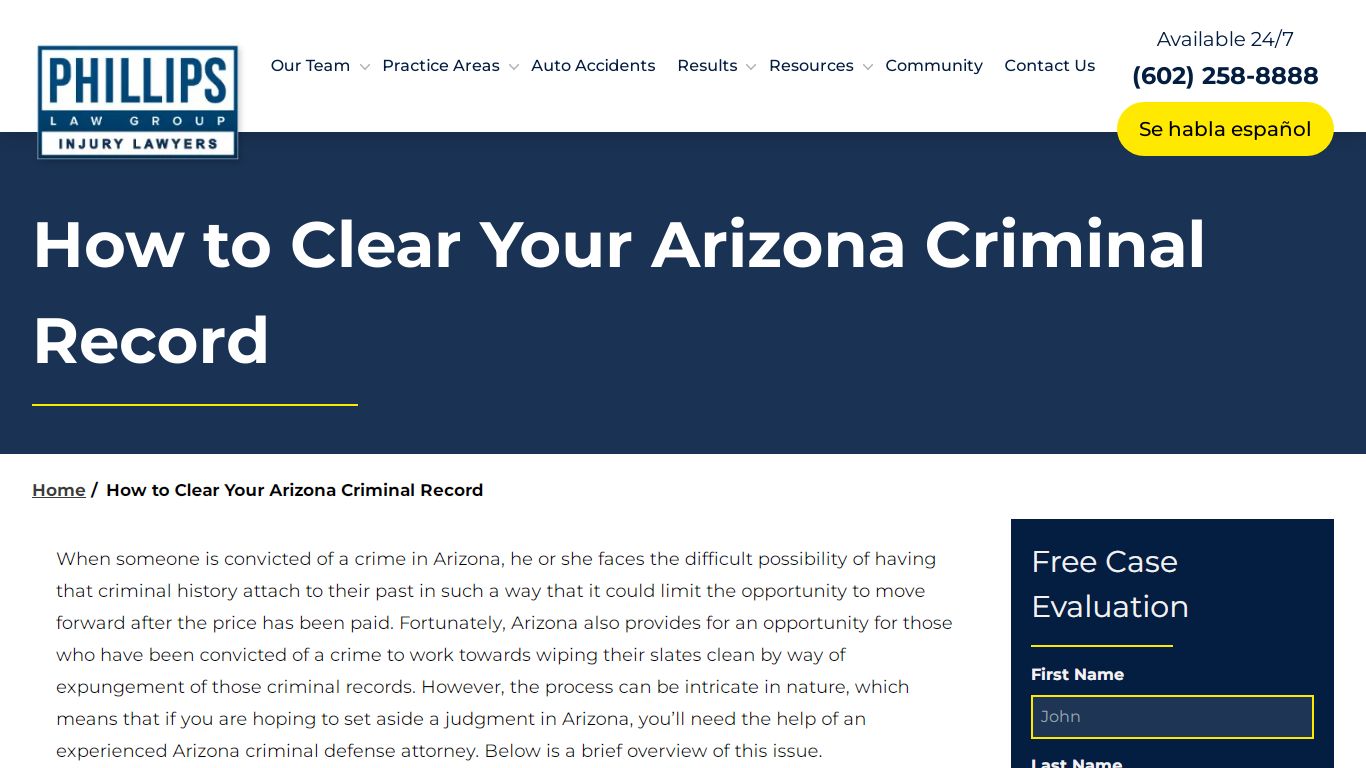 How to Clear Your Arizona Criminal Record - Phillips Law